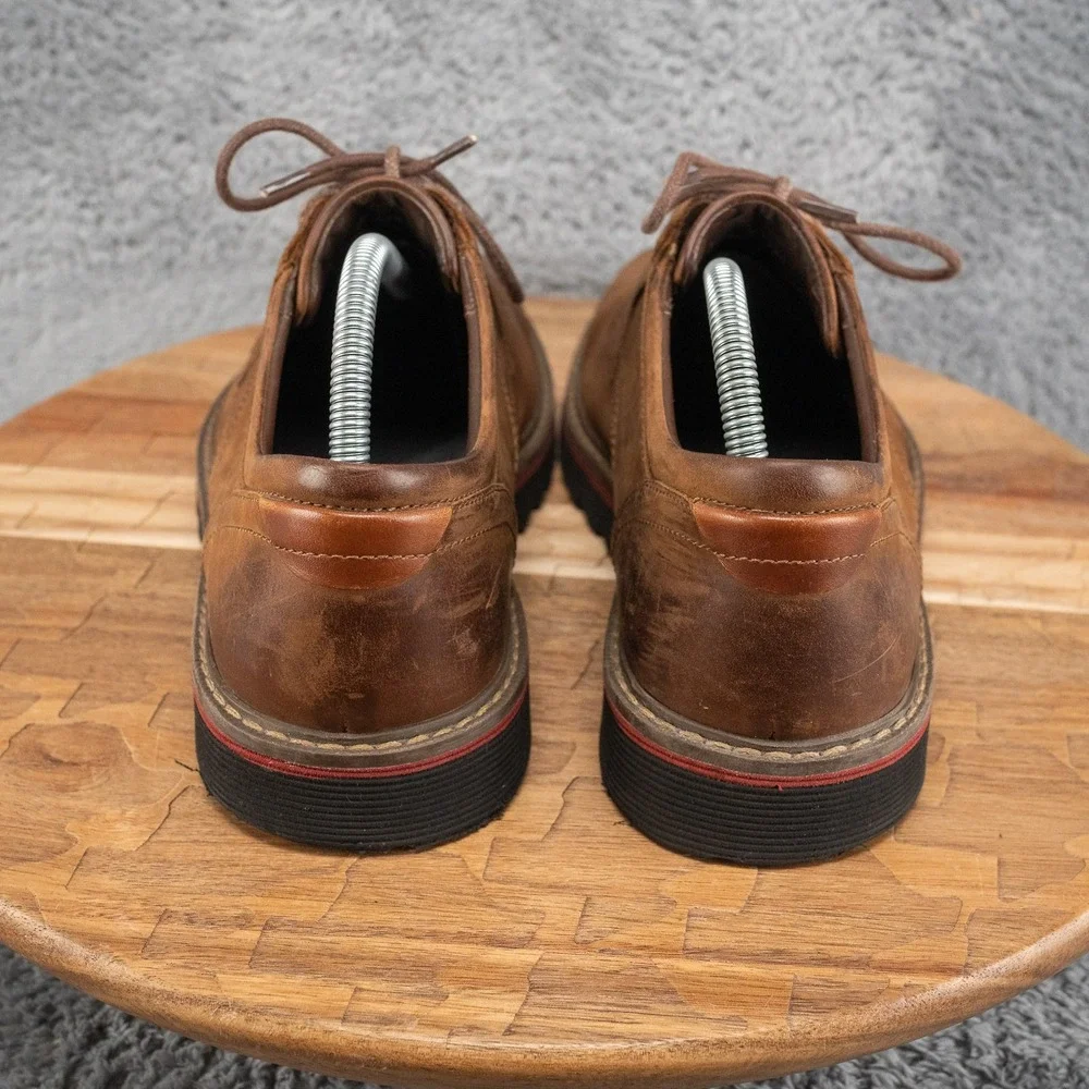 Johnston & Murphy Mens 9 M Plain Toe Shoes Brown Leather 25-6520